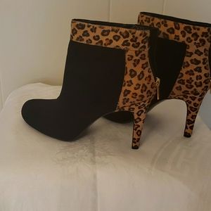 Bandolino Black Bootie with Fur Heels